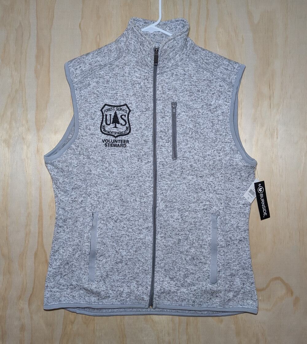US Forest Service Men's XL Coronado National Forest Burnside Fleece Vest Gray